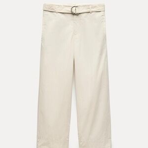 Zara Beige Trousers with Elegant Belt